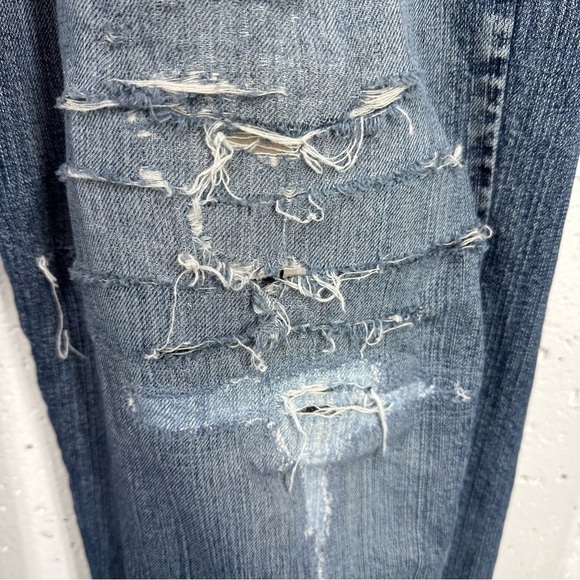 Vintage Y2K Lucky Brand Size 38 x 33.5 Destroyed Distressed Bootcut Jeans - Picture 5 of 15